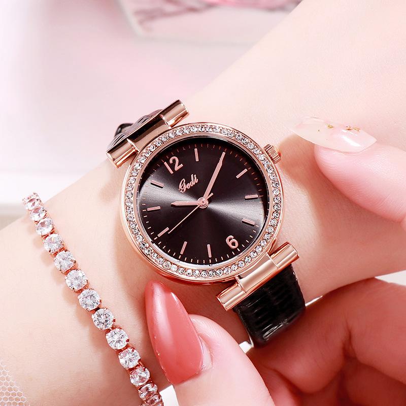 

Same Versatile Fashion Casual Belt Watch Rhinestone Student Waterproof Quartz Watch