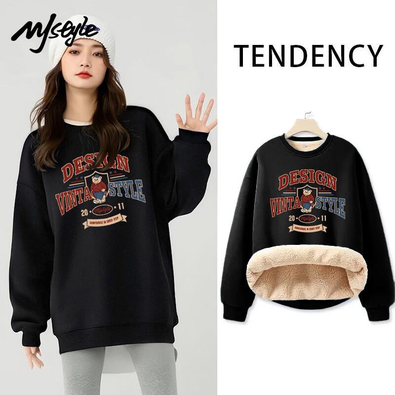 MJ STYLE Women's Heavyweight Fleece Pullover Crewneck Sweatshirt