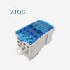 UKK250A Blue Rail-Mounted Single-Pole Distribution Box: High Current, Multiple Outputs