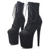 8"Heel 4"Platform Extreme High Heel Pole Dance Flannel Material Ankle Boots