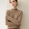 Women's 100% Pure Cashmere Loose Fit Sweater - Half-High Neck, Versatile Warm Knitwear for Autumn/Winter