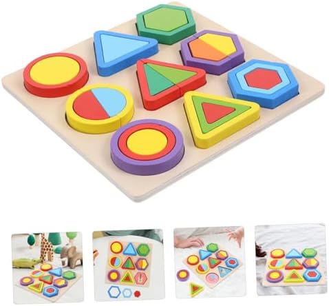 Toddmomy Wooden Geometric Shapes Puzzle for Toddlers, Educational Shape Color Learning Toy, Montessori Preschool Learning Puzzle for Boys Girls