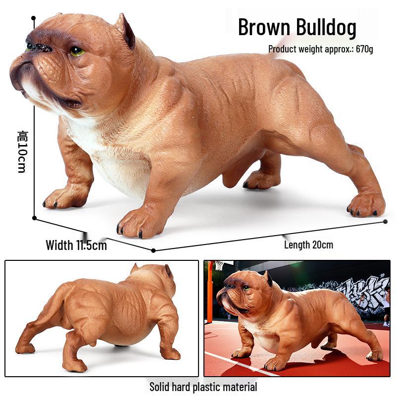 American Bully Dog Model Toy - Realistic Wild Animal Simulation for Kids