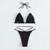 Sexy Solid Lace Up Bikinis 2 Piece Set Women Split Swimsuit Beach High Waist Bikinis New Summer Swimwear Bikinis Set