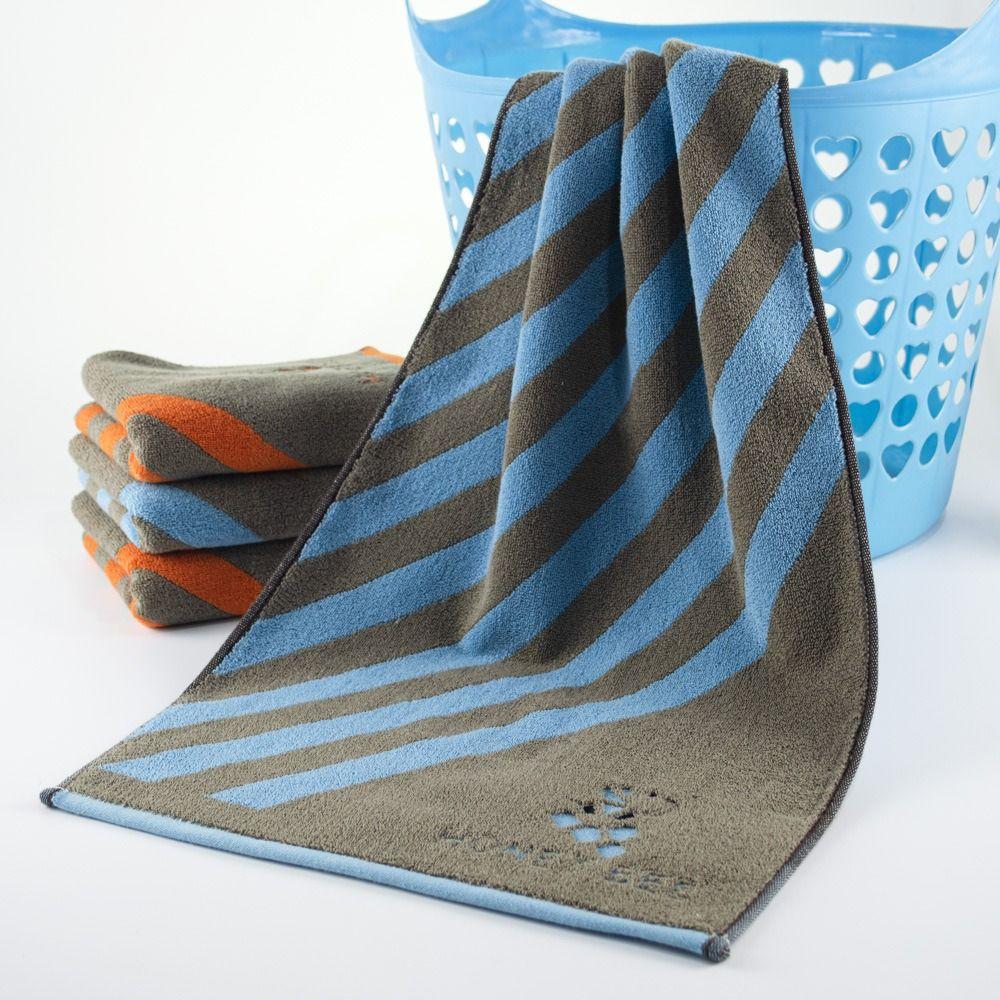 

35x75cm Color Stripe Bath Towel Thickened Shower Towel Gift Towel Hand Towel Couple оранжевый