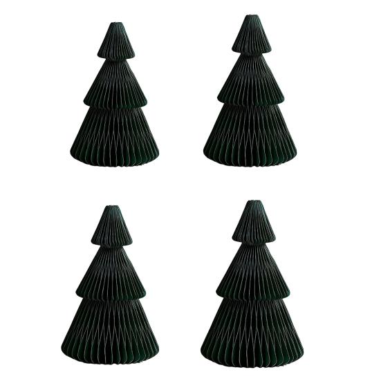 Yousheng 3/4Pcs Christmas Tree Ornament Easy Assembly Geometric Origami Christmas Tree Festive Merry Christmas Decor