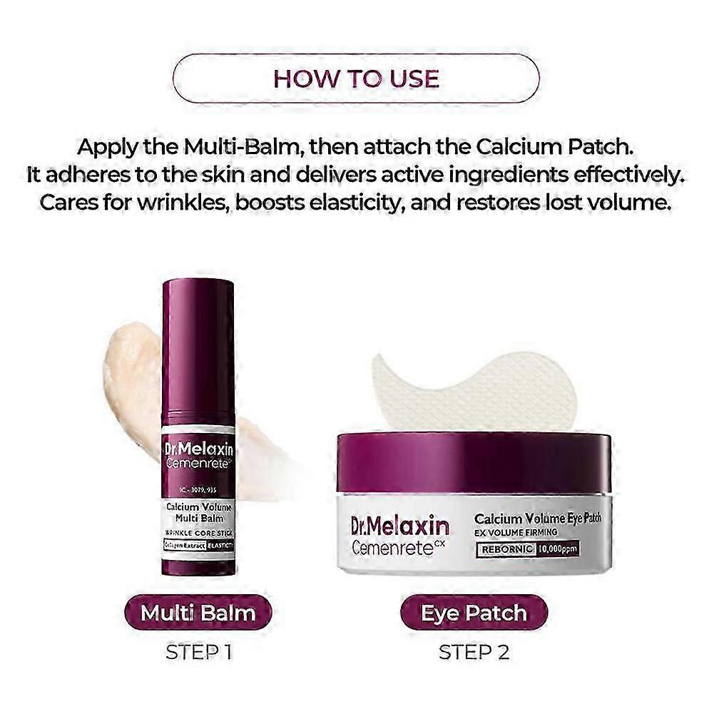 Calcium Volume Multi Balm with Eyes Patch Anti Aging Skin Care Kit Deep Hydration for All Skin Types Daily Use New Arrival
