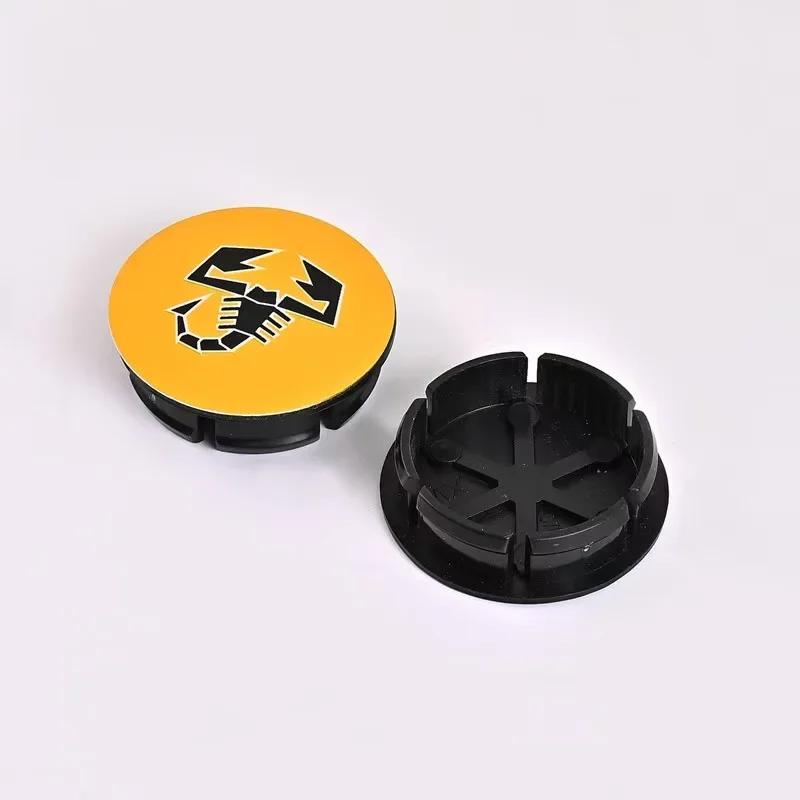 4pcs 50mm Abarth 500 696 595 Wheel Center Hub Caps Car Rims Dust Cover Emblem Badge for Fiat Palio Perla Punto Stilo Bravo siena