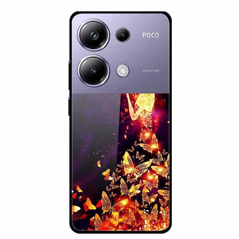 Colorful Aesthetic Tempered Glass Phone Case for Redmi 12 5G & POCO M6 PRO