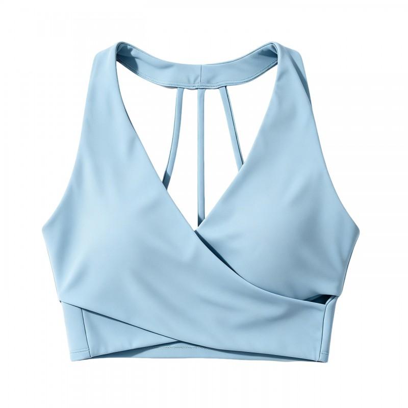 High Support Sports Bra Running Yoga Pilates Workout Women Seamless Cup Fixed Strap Athletic Tank Top