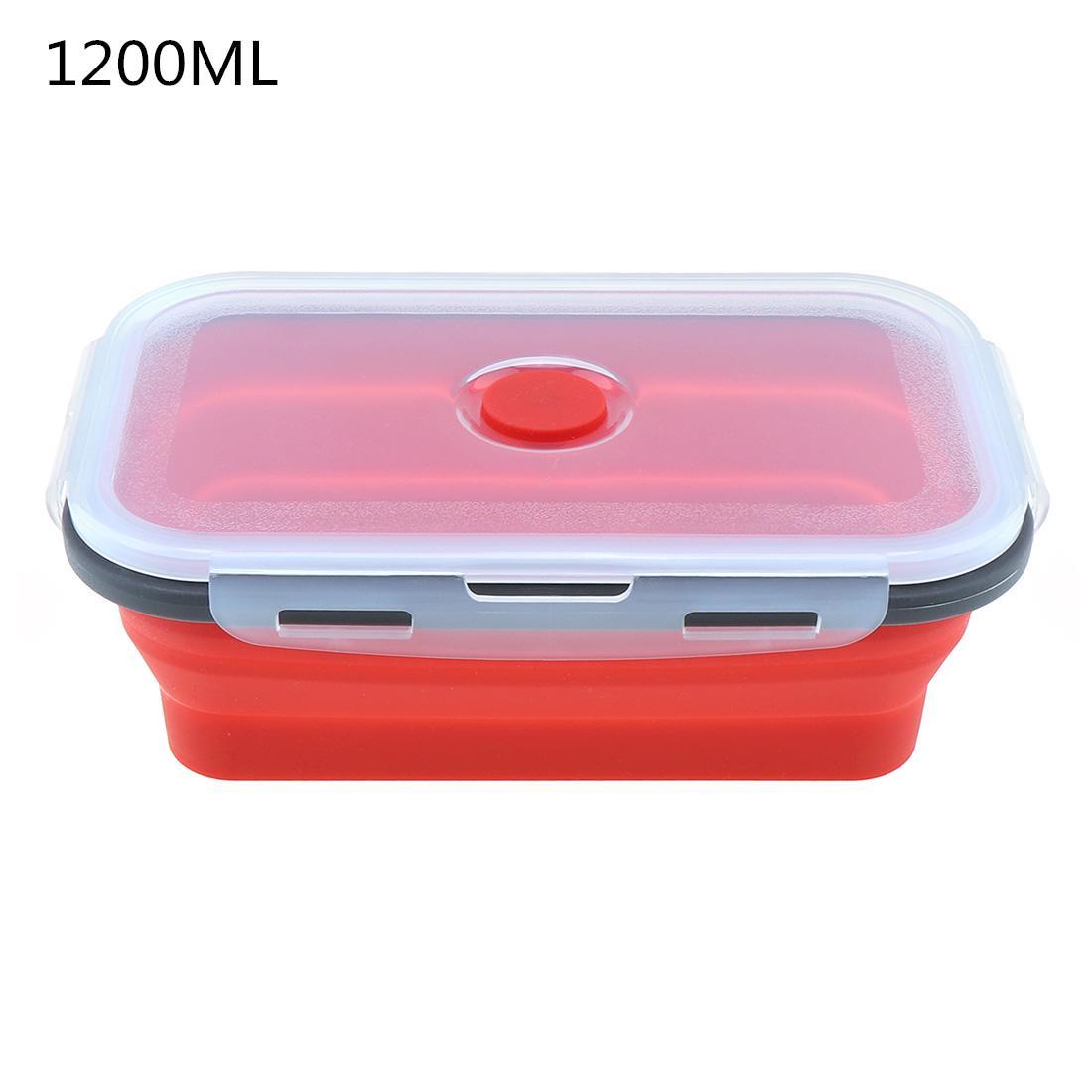 

Складной силиконовый контейнер. 350мл/500мл/800мл/1200мл 1200ML красный