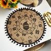 Jute Table Mats Christmas Woven Placemat Ins Printed Hairball Thermal Insulation Mat Retro Cotton and Linen Decorative Mat