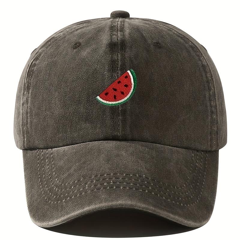 Four Season Baseball Cap with Watermelon Print Pattern for Both Men and Women, Adjustable Duckbill Cap for Outdoor Hiking