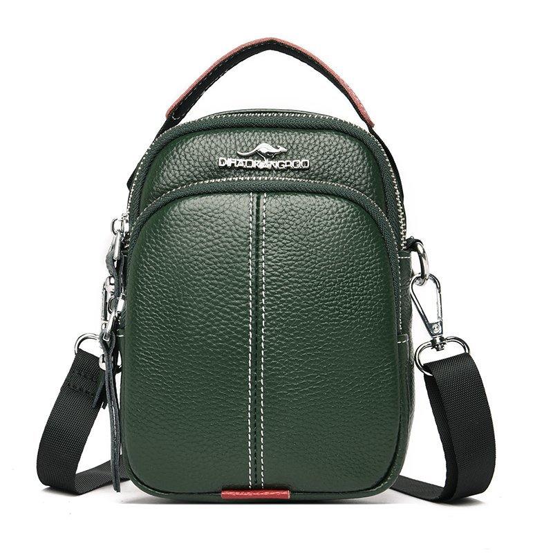 Genuine cow leather shoulder crossbody bag for women  luxurious high-quality mobile phone bag  women's messenger bag