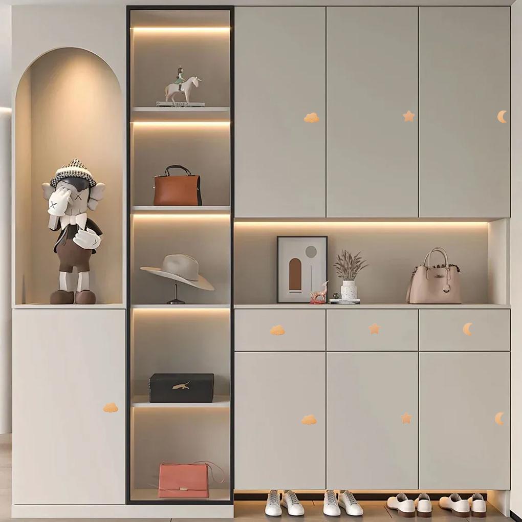 6pack/lot Moon Drawer Knobs Wooden Handles For Children S Room Decor Wooden Animal Cabinet Knobs