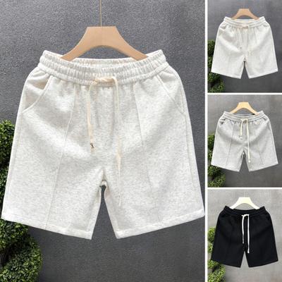 Men Sports Shorts with Elastic Waist Straps Summer Casual Shorts Leisure Work