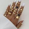 Geometric Hollow Retro Luxury Metal Ring Jewelry