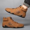 Autumn Winter Handmade Split Leather Boots Men Shoes Comfortable Ankle Boots For Men Casual Shoes Moccasins Men Boots