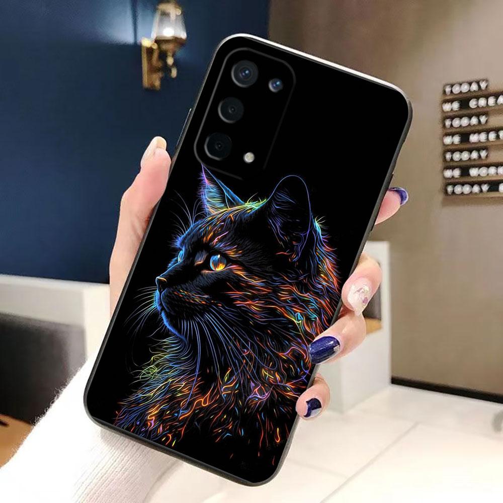 Black Cat Staring Eye Phone Case For OPPO A9 A15 A17 A31 A38 A53 A54 A55 A57 A60 A73 A74 A79 A78 A92 A93 A94 A98 Case Funda Capa