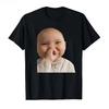 Funny AI Baby Holding Laugh Meme Viral Trend Tshirt for Women T Shirts Short Sleeve Tops Streetwear Womens Tees Casual Clothes