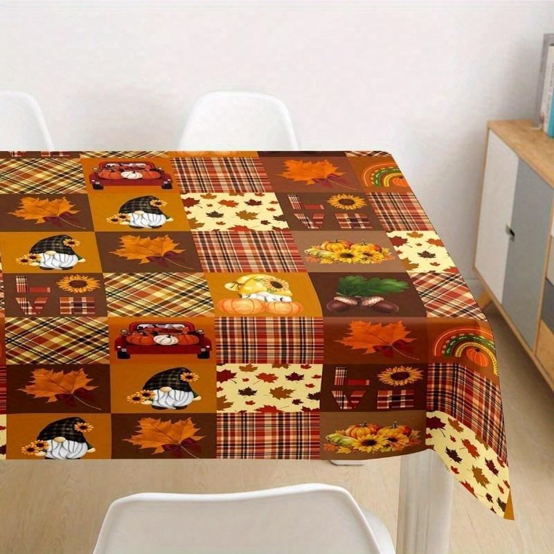 Autumn Harvest Rectangle Tablecloth for Table Decor Holiday Party Waterproof Reusable Table Cloth for Tables Kitchen Dining