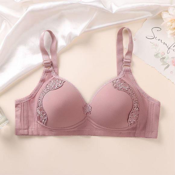 

Дышащий тонкий регулируемый бюстгальтер большого размера со сборками без стальных колец 44/100C розовый