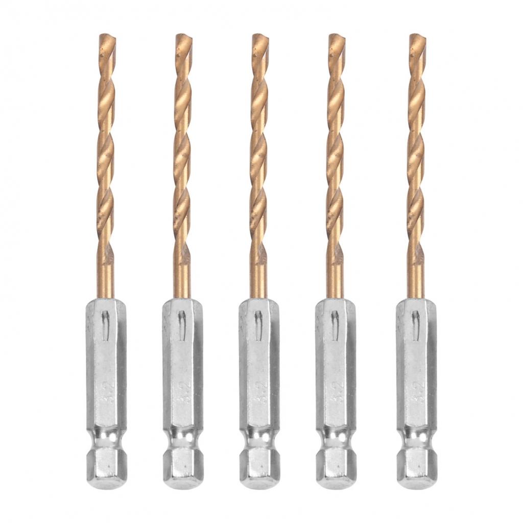 1/4 Inch Hex Shank Drill Bits 5pcs HSS Set 1 5 6 5mm Reliable Performance
