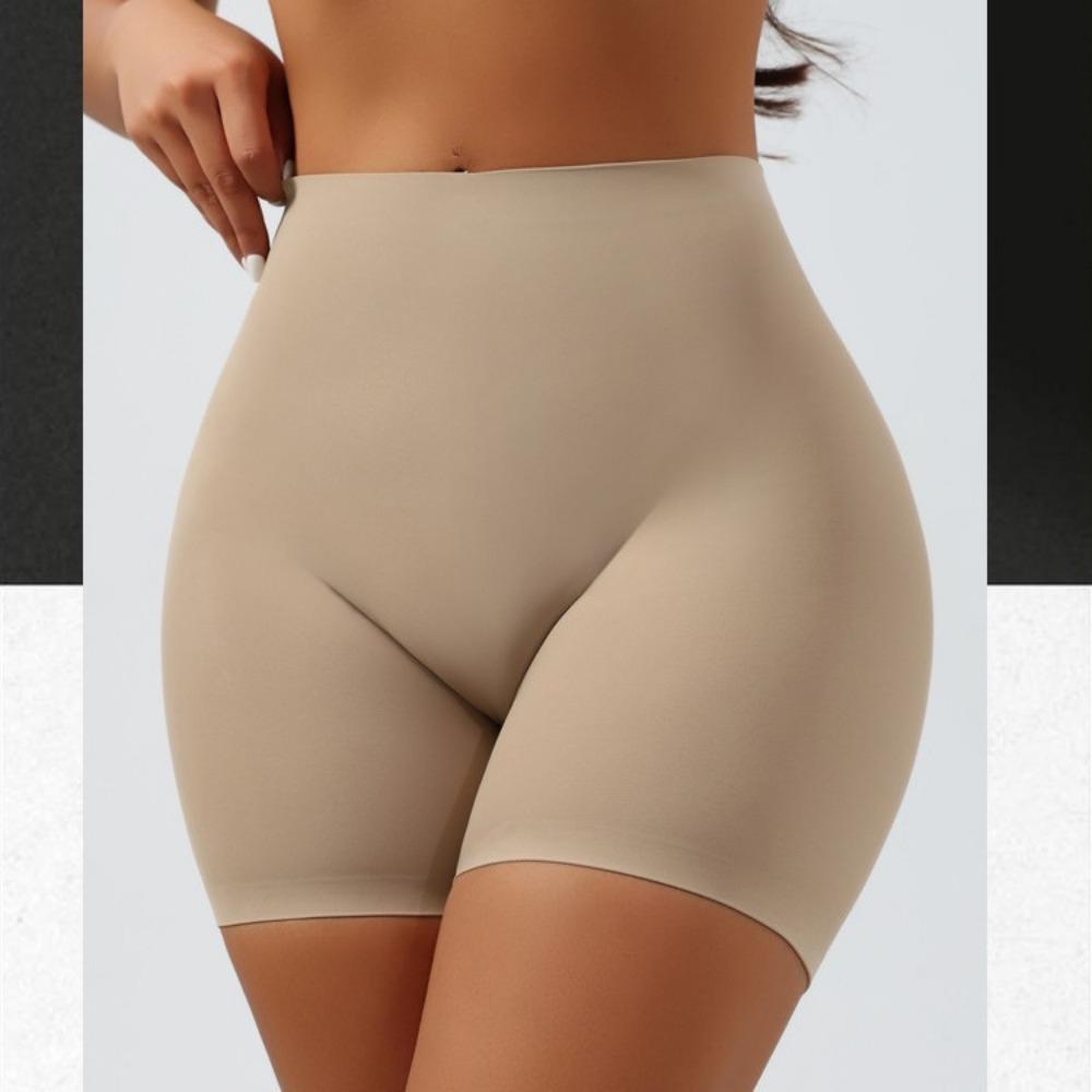 Cross-border Mid-waist Flat-angle Seamless Body Sculpting Four-corner Safety Pants, Abdomen Closure, European and American Waist Lift, Postpartum Body