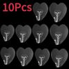 Heart Shape Transparent Hooks Non Punching Plastic Love Hangers Holder Self Adhesive Key Towel Multi-Purpose Hooks Storage Rack