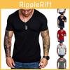 High-quality Men's Slim V Neck Short Sleeve Muscle Tee T-shirt For Casual Wear