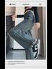 Cement Gray High Waist Wide Leg Jeans for Pear-Shaped Women
