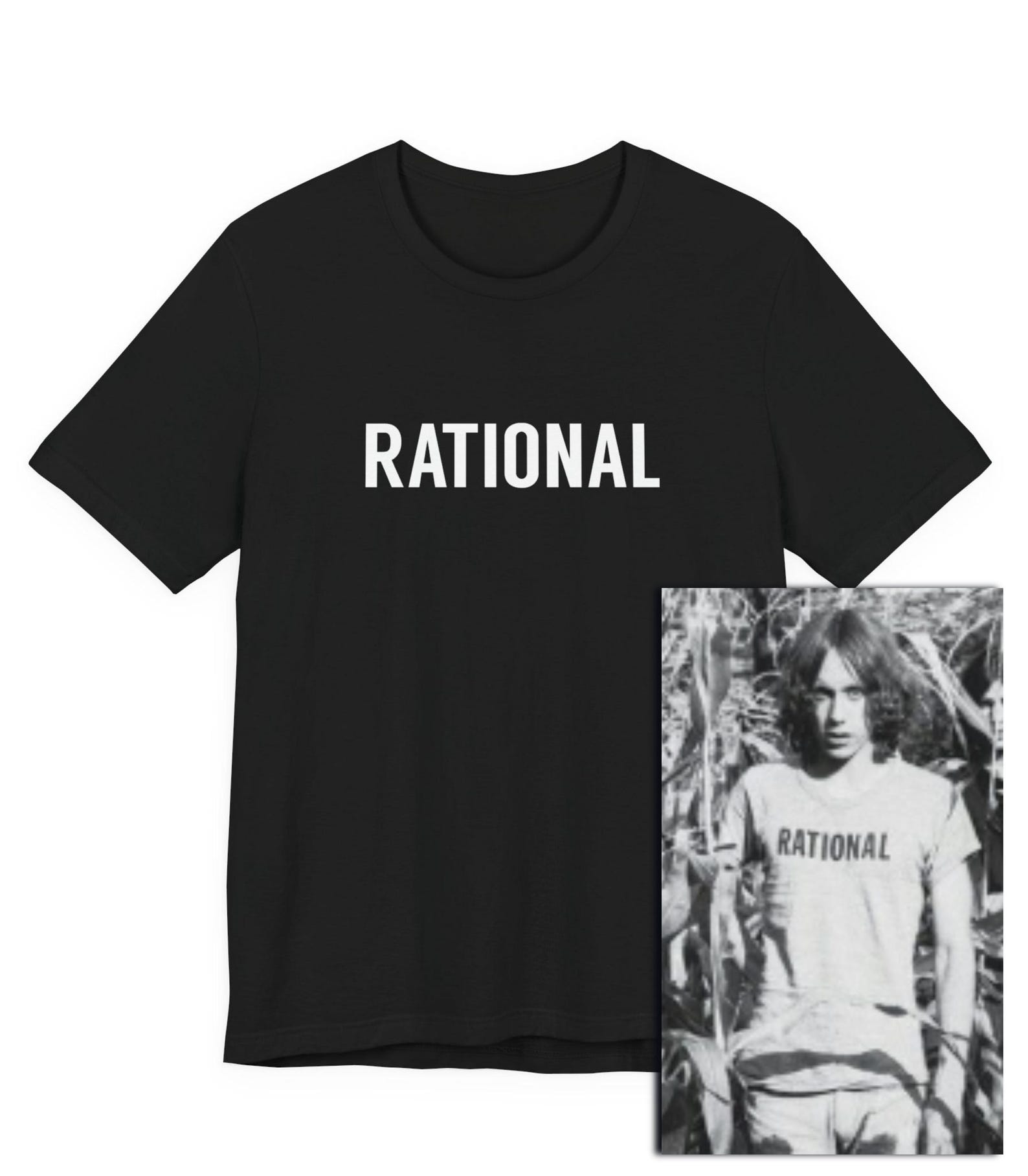 Rational T-Shirt, Irreverant Detroit Rock and Roll Gear, Lust For Life, Classic Rock Tee Shirt, 70s Music, Detroit Punk Rock Scene, Sarcasm XL