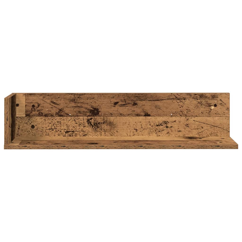 Wall Shelves 2 Pcs Vintage Wood Look 75 X 16.5 X 16.5 Cm Engineered Wood