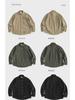 Men's Japanese Retro Long Sleeve Work Shirt - Korean Style Trendy Loose Fit with Pocket