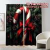 2pcs,Curtains Christmas Candy Cane Pinecone Bow (3) Contemporary Modern Curtains Machine Washable Fabric Curtains Decorations