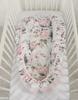 Premium baby cocoon playpen swaddle with ruffles - Romantic peonies