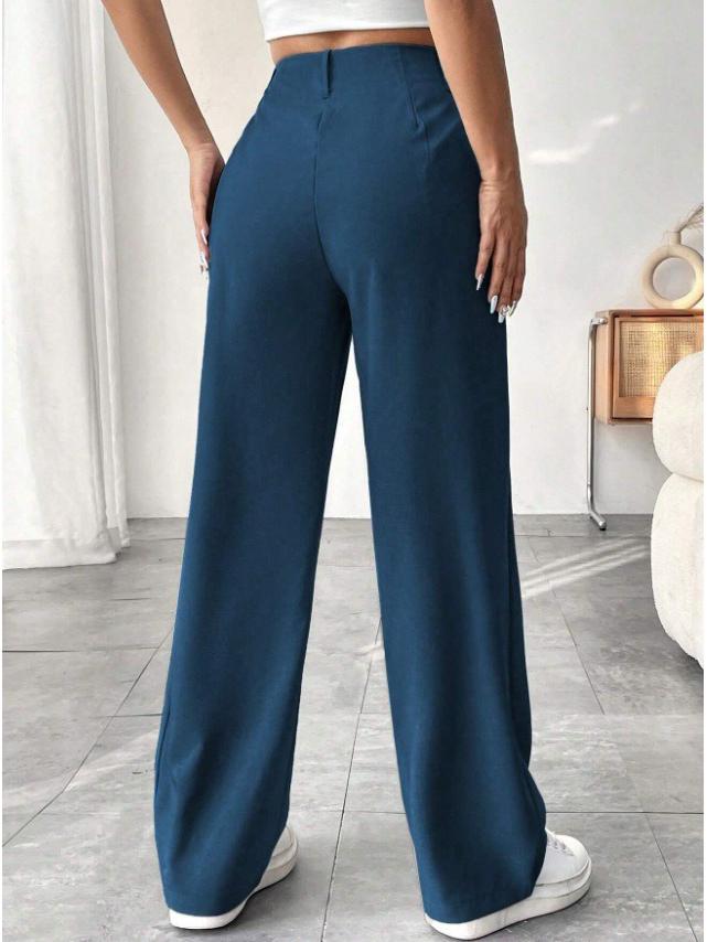 2025 Spring/Summer Women's Drapey High-waisted Slimming Wide-Leg Floor-Length Pants