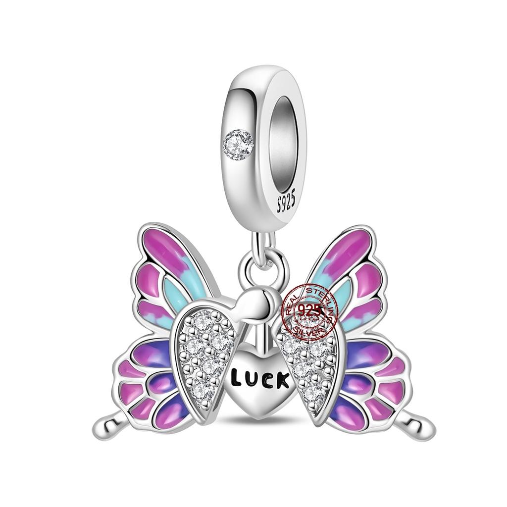 100% Copper Crown Shrimp Crab Charms Beads Butterfly Heart Birthday Pendants Fit Bracelet Jewelry Gifts Marking