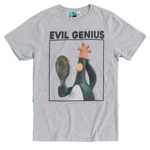 Wallace and Gromit Unisex Adult Evil Genius Feathers McGraw T-Shirt