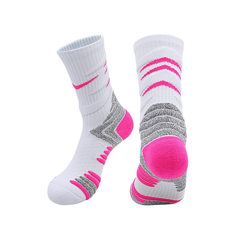 Summer Elite Men's Anti-slip Mid-calf Sports Socks: Durable, Thick, Towel Bottom, Perfect for Basketball & Cycling.