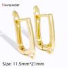 18K Gold Plated Brass Metal Earwires Basic Fasteners,Earring Fixtures,Inlaid Zircon Earring Hooks,Earring Making Supplies