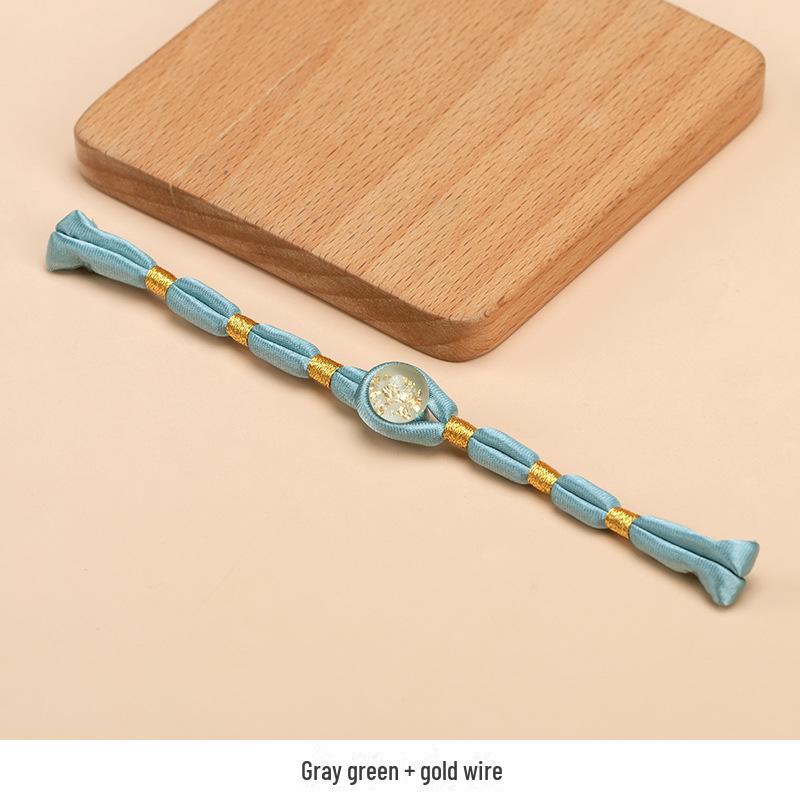 Hengmeihe Ręcznie Robiony Koralikowy Guzik Cheongsam ze Złotej Folii z Wykończeniem Złotą Nicią