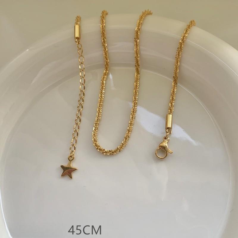 Stainless Steel Gold Plated Chain Necklaces | Dainty Figaro Link Twist Chain Chokers | Waterproof Hypoallergenic Jewelry for Wom