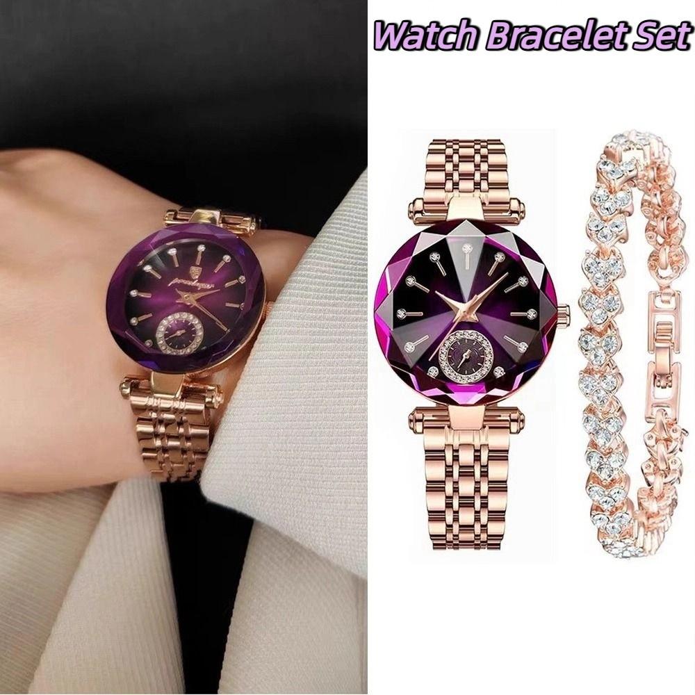 Exquisite Rhinestone Quartz Watches Luxury Rose Gold Watch Women's Wristwatch  Festival Gift