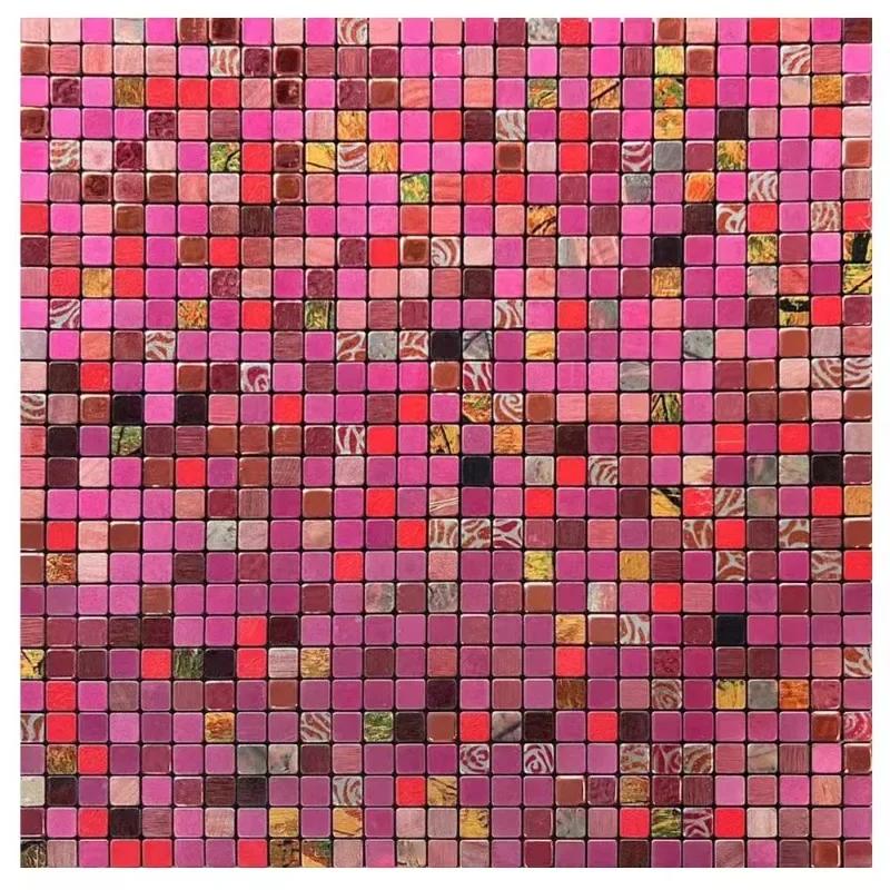 3D European Smooth Metal Mosaic Wall Sticker Self-adhesive Tile Kitchen Bathroom Bar Living Room TV Background Wall Decor Stick