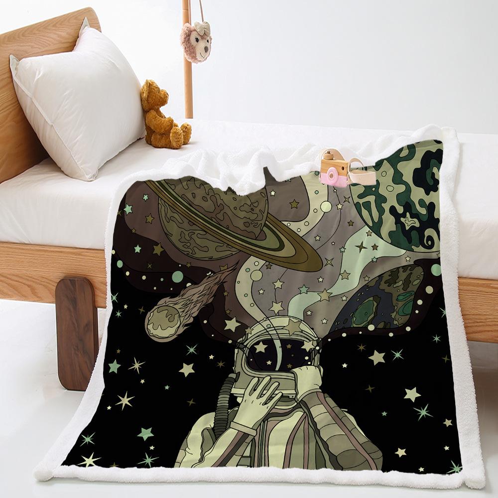 Space Space Print Thickened Lamb Wool Nap Blanket Blanket