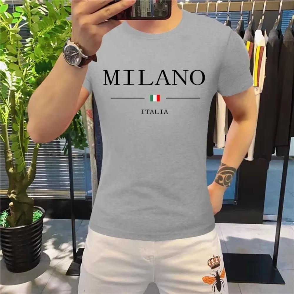2024 Men's Summer T-shirt Luxury Letters Bear Print Cotton Short Sleeve Tees Solid Color Summer Wear Streetwear