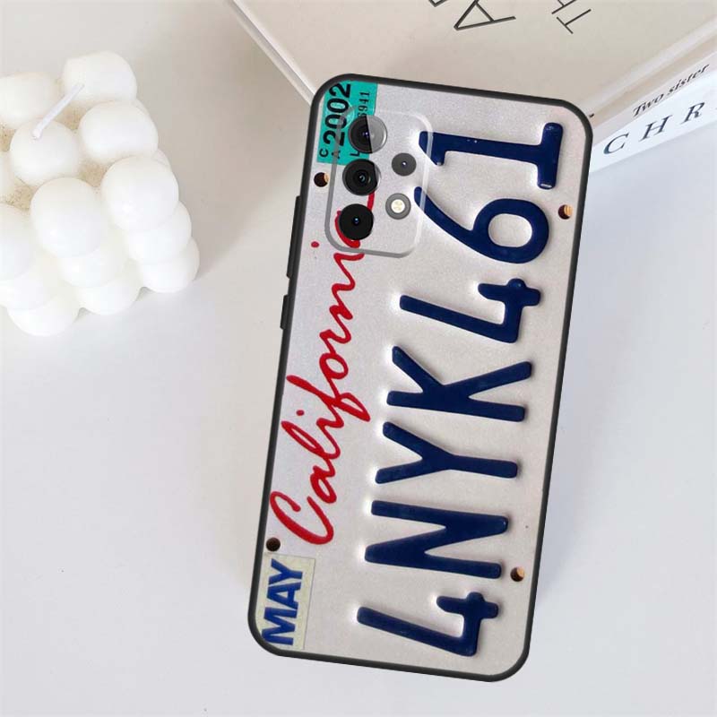 PLATE LICENSE CALIFORNIA For Samsung Galaxy A22 A32 A52 A54 A14 A16 A26 A36 A56 A55 A35 A05 A06 A15 A53 A33 A13 Case