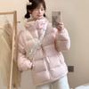 Down jacket women's short new winter white duck down thickened small couple popular winter hooded jacket
