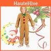 Adorable Christmas Gingerbread Man Kids Costume Cosplay Bodysuit